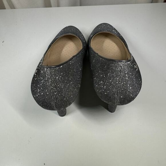 LifeStride Parigi Silver Glitter Heels Size 7.5M Dress Pumps Soft System - Picture 6 of 11